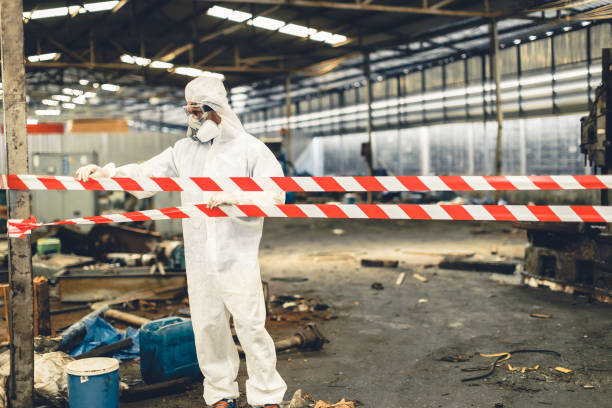 Professional Biohazard Cleanup technician working in Lakeview, WA